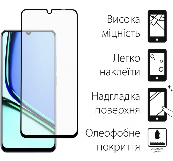 Dengos Захисне скло Dengos для Realme Note 60 Black Full Glue (TGFG-400)