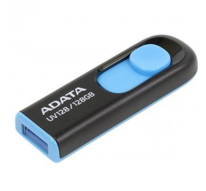 USB флеш накопичувач ADATA 128GB UV128 Black/Blue USB 3.1 (AUV128-128G-RBE)