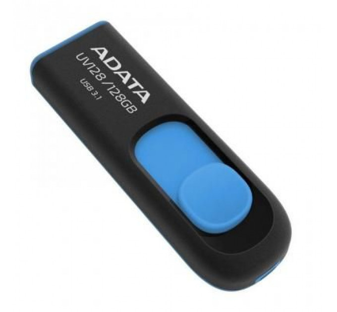 USB флеш накопичувач ADATA 128GB UV128 Black/Blue USB 3.1 (AUV128-128G-RBE)
