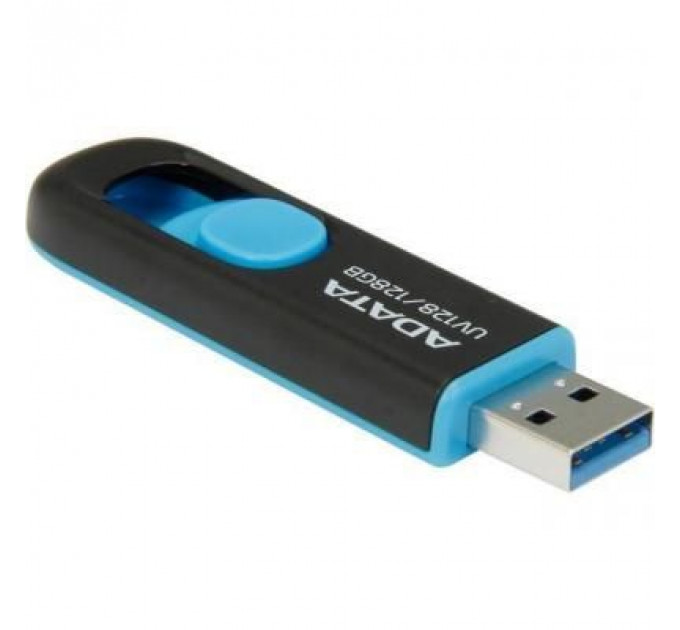 USB флеш накопичувач ADATA 128GB UV128 Black/Blue USB 3.1 (AUV128-128G-RBE)