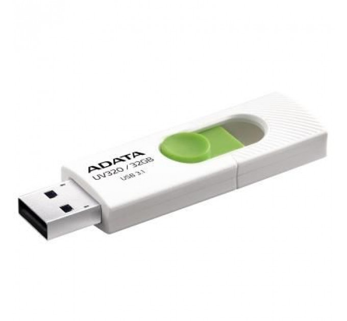 USB флеш накопичувач ADATA 32GB UV320 White/Green USB 3.1 (AUV320-32G-RWHGN)