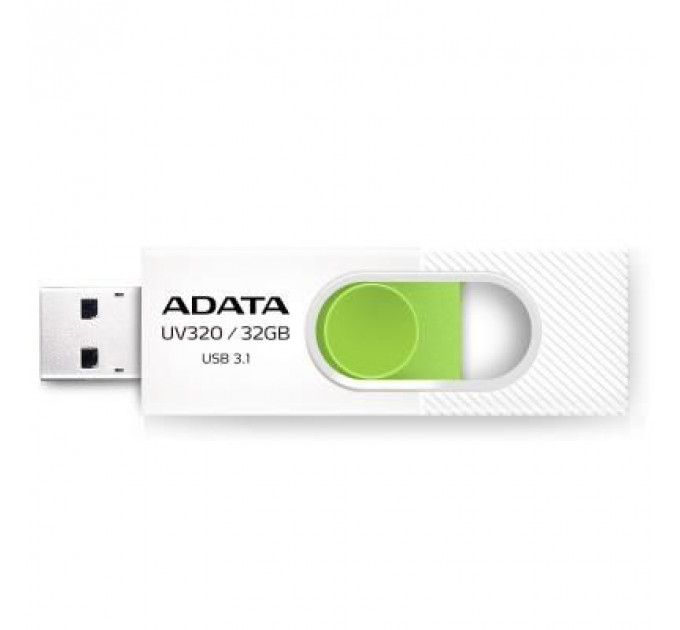 USB флеш накопичувач ADATA 32GB UV320 White/Green USB 3.1 (AUV320-32G-RWHGN)