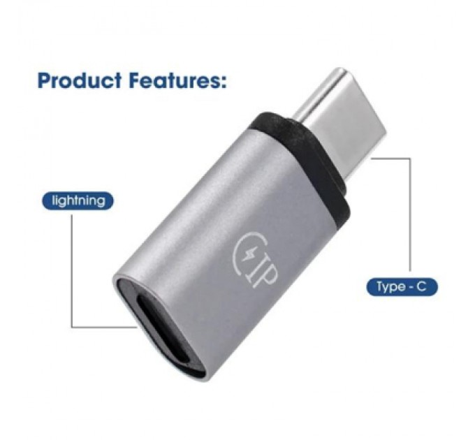 Перехідник Lightning F to USB-C M gray XoKo (XK-AC-027)