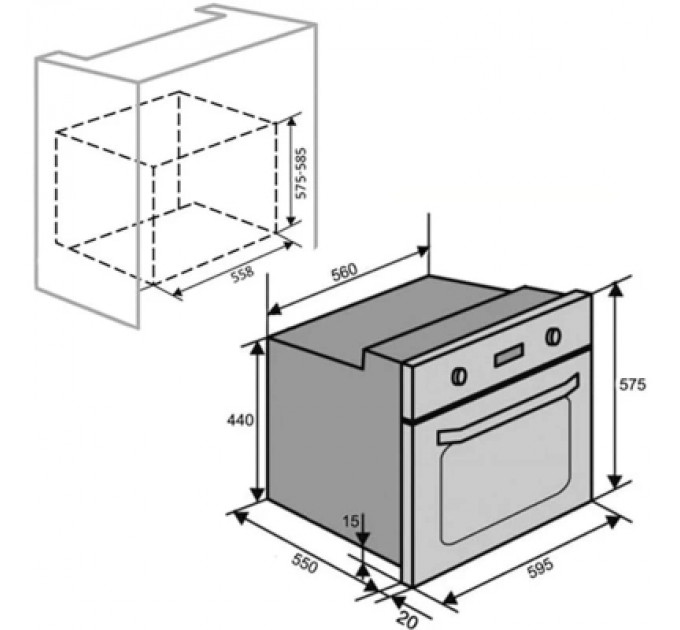 LUXELL Духова шафа LUXELL A68-SF3 (FDT) BLACK