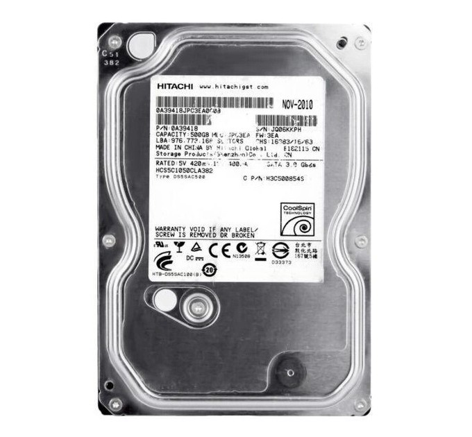 Hitachi_ Накопичувач HDD SATA  500GB Hitachi (HGST) CinemaStar 5K1000 8MB (HCS5C1050CLA382) Refurbished