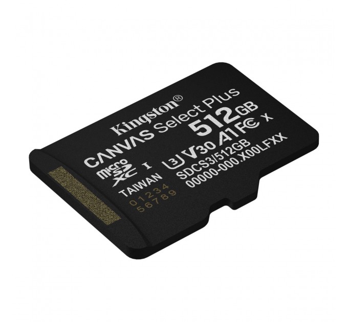 Карта пам`яті MicroSDXC 512GB UHS-I Class 10 Kingston Canvas Select Plus R150MB/s (SDCS3/512GBSP)