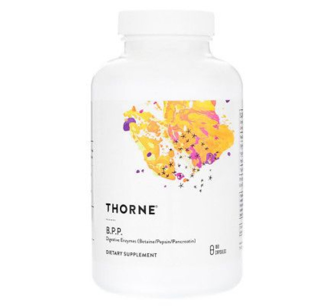 Thorne Research Пробіотики Thorne Research Травні ферменти (Бетаин / Пепсин / Панкреатин), (THR-41002)