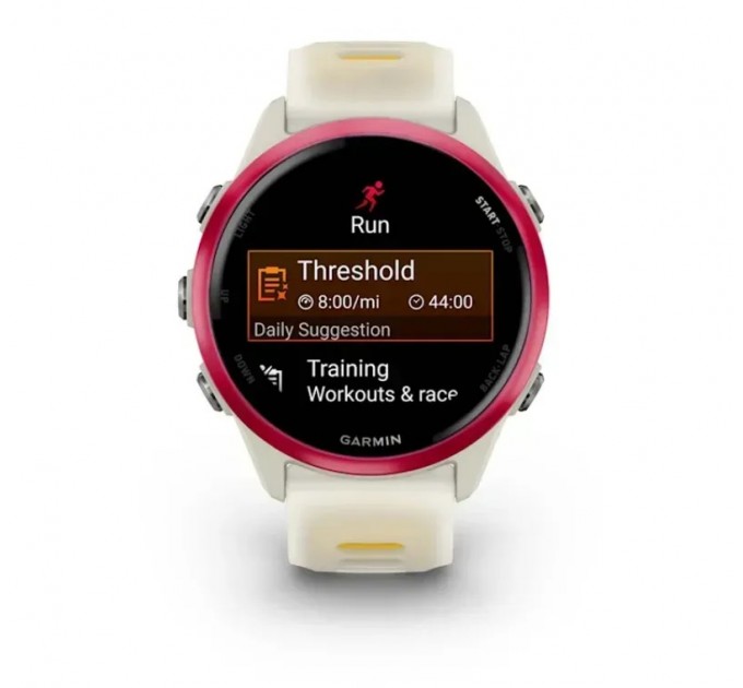 Garmin Смарт-годинник Garmin Forerunner 570 42mm Raspberry with Mango/Translucent Bone with Silver Buckle (010-02970-42)