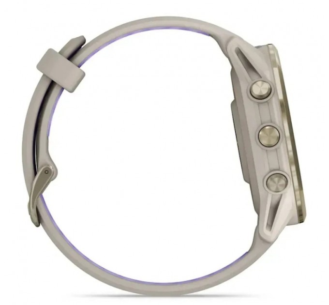 Смарт-годинник Garmin Forerunner 970 French Gray Soft Gold Titanium with French Gray/Translucent Indigo Silicone with Soft Gold Buckle (010-02969-62)