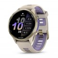 Смарт-годинник Garmin Forerunner 970 French Gray Soft Gold Titanium with French Gray/Translucent Indigo Silicone with Soft Gold Buckle (010-02969-62)