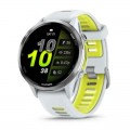 Garmin Смарт-годинник Garmin Forerunner 970 Whitestone Titanium with Whitestone/Translucent Amp Yellow Silicone with Silver Buckle (010-02969-61)