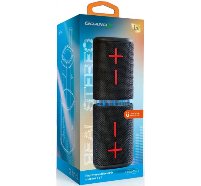 Grand-X Акустична система Grand-X 2 в 1 BTS-15DB_подарунок