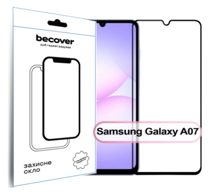 BeCover Скло захисне BeCover Samsung Galaxy A07 SM-A075 Black (713731)
