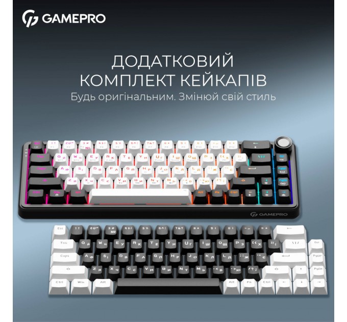 GamePro Клавіатура бездротова GamePro Asgard Valhalla MK210B Pro Black