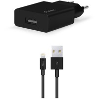 Мережевий зарядний пристрій Ttec SmartCharger USB 2.1А Black (2SCS20LS) + кабель Lightning