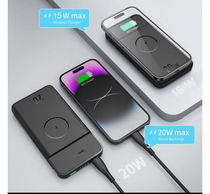 Proove Універсальна мобільна батарея Proove Power Stand 2 in 1 20W 10000mAh Black (PBPS20030001)