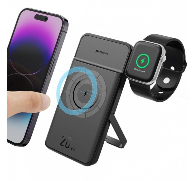 Proove Універсальна мобільна батарея Proove Power Stand 2 in 1 20W 10000mAh Black (PBPS20030001)