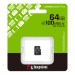 Kingston Карта пам'яті Kingston 64GB microSDXC class 10 UHS-I V10 A1 Canvas Select Plus (SDCS3/64GBSP)