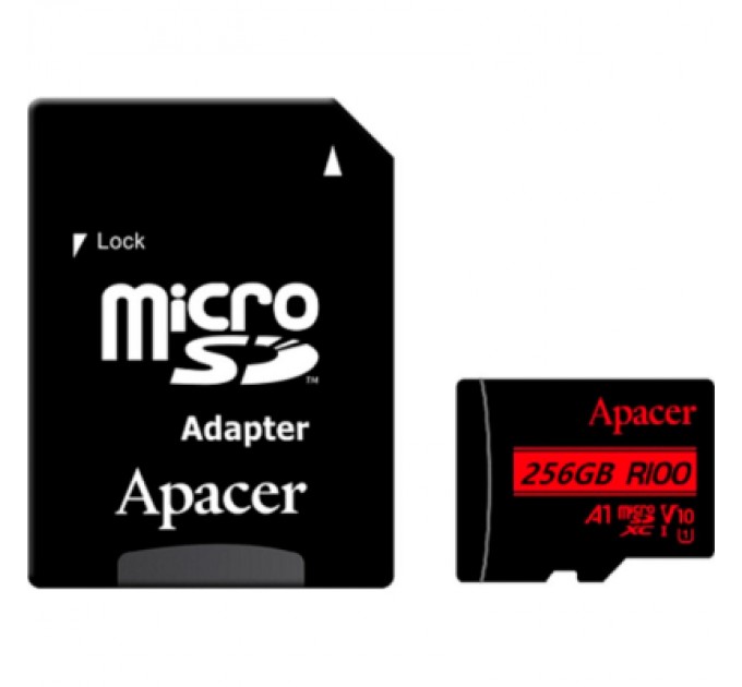 Apacer Карта пам'яті Apacer 256GB microSDXC class 10 UHS-I V10 A1 (AP256GMCSX10UB-R)