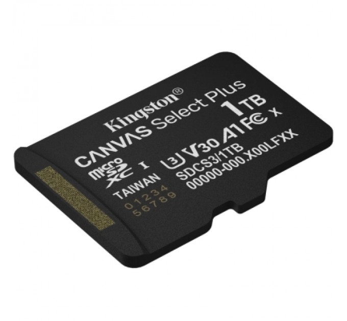 Kingston Карта пам'яті Kingston 1TB microSDXC class 10 UHS-I U3 V30 A1 Canvas Select Plus (SDCS3/1TBSP)