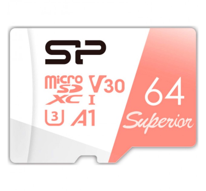 Silicon Power Карта пам'яті Silicon Power 64GB microSDXC class 10 UHS-I U3 V30 A1 Superior (SP064GBSTXDV3V20SP)