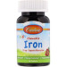 Carlson Мінерали Carlson Залізо Дитяче, 15 мг, смак полуниці, Kid's Chewable Iron, 60 жуватий (CAR-55940)