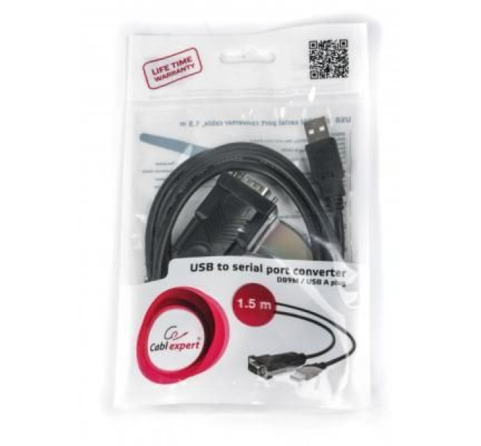 Cablexpert Кабель для передачі даних USB to COM 1.5m Cablexpert (UAS-DB9M-02)