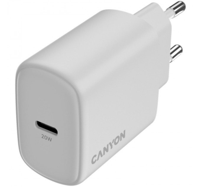 Canyon Зарядний пристрій Canyon OnCharge 250 25W 1xPD EU White (CNE-CHA250-01)