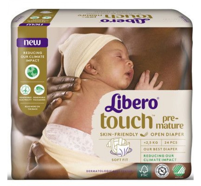 Підгузки Libero Touch Prema от 0 до 2.5 кг 24 шт (7322541069999)