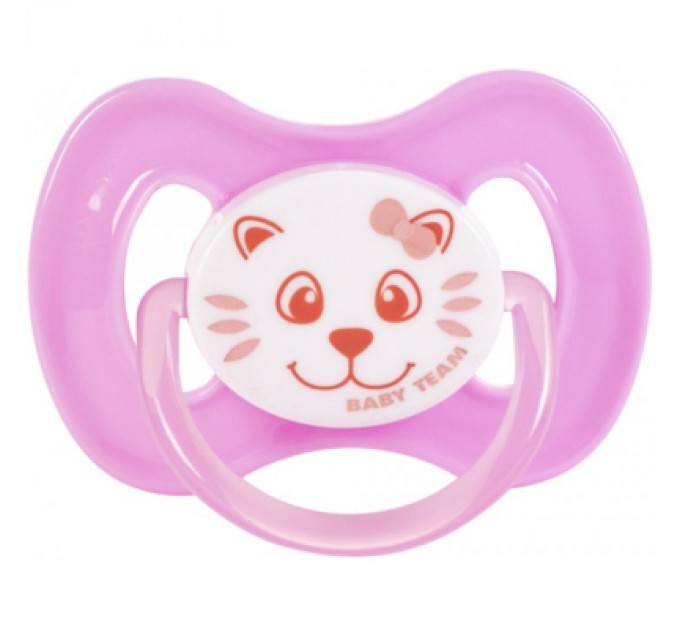 Пустушка Baby Team силіконова,класична, 0+ міс (3007_рожевий)