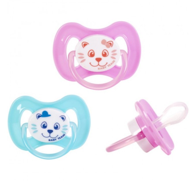 Пустушка Baby Team силіконова,класична, 0+ міс (3007_рожевий)