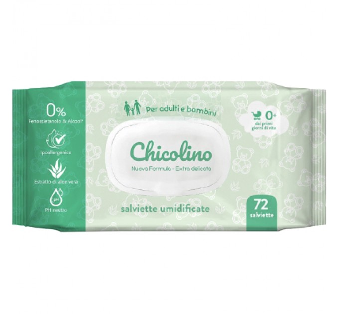 Дитячі вологі серветки Chicolino алоє вера 72 шт (4823098411802)