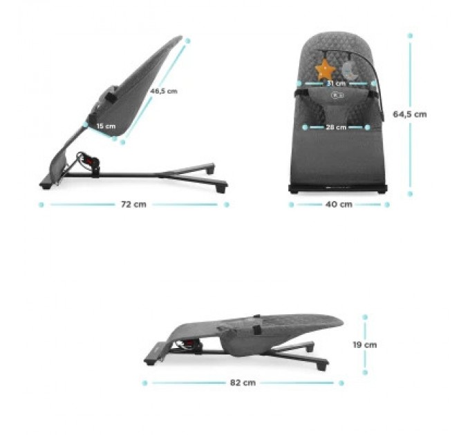 Крісло-гойдалка Kinderkraft Mimi Grey (5902533918355)