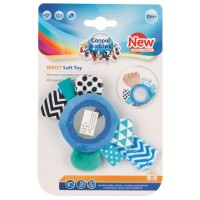 Брязкальце Canpol плюшева на руку з дзеркалом 0 Zig Zag синій (68/056_blu)