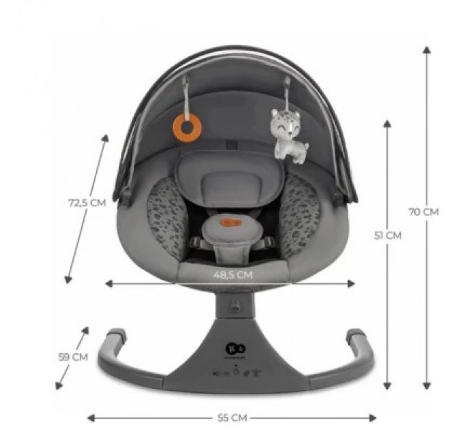 Крісло-гойдалка Kinderkraft Lumi 2 Dark Grey (5902533925025)