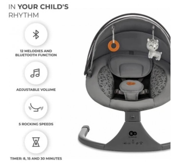 Крісло-гойдалка Kinderkraft Lumi 2 Dark Grey (5902533925025)