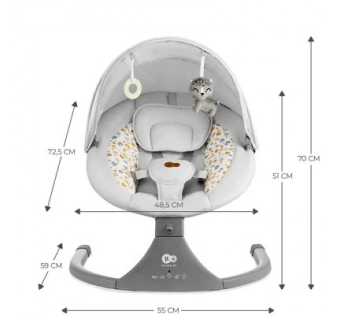 Крісло-гойдалка Kinderkraft Lumi 2 Light Grey (5902533925018)