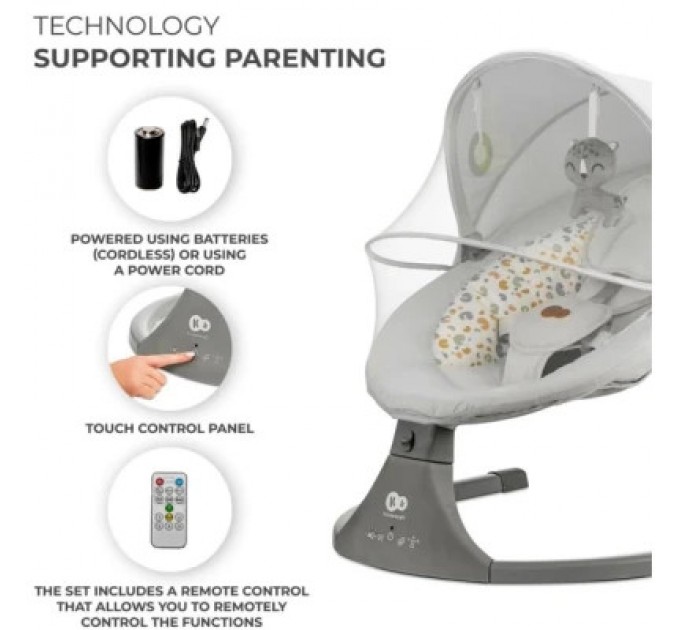 Крісло-гойдалка Kinderkraft Lumi 2 Light Grey (5902533925018)