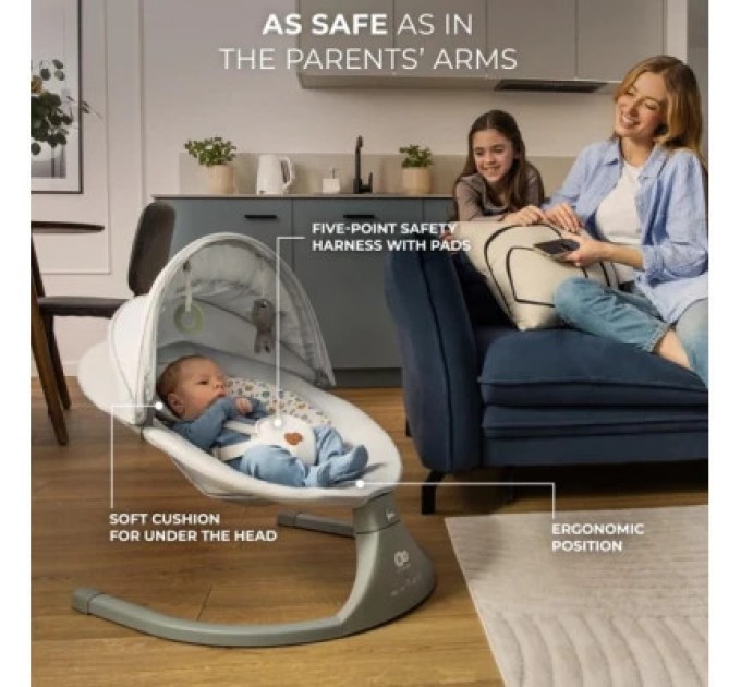 Крісло-гойдалка Kinderkraft Lumi 2 Light Grey (5902533925018)