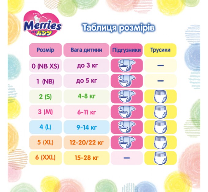 Підгузки Merries Трусики Super Jumbo M 6-11 кг 52 шт (4901301418579)