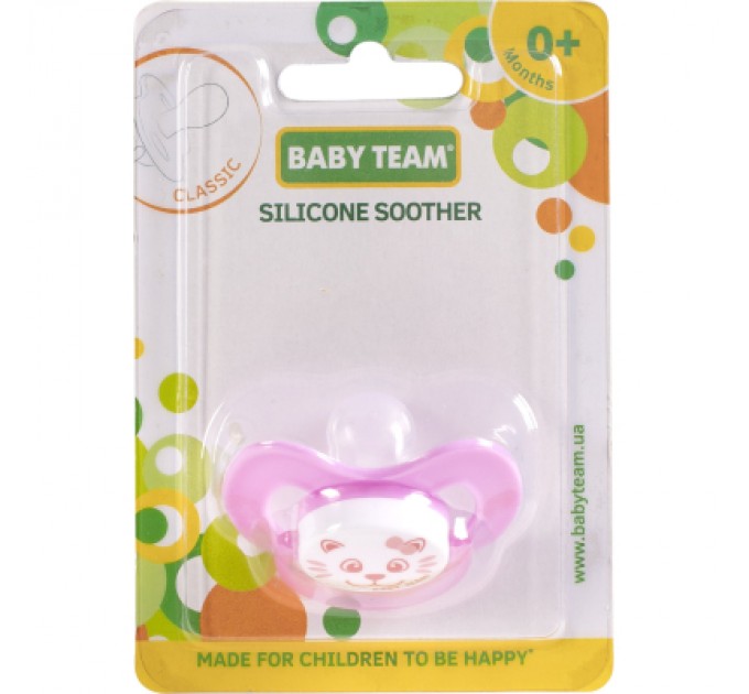 Пустушка Baby Team Силіконова класична від народження (4824428030076)