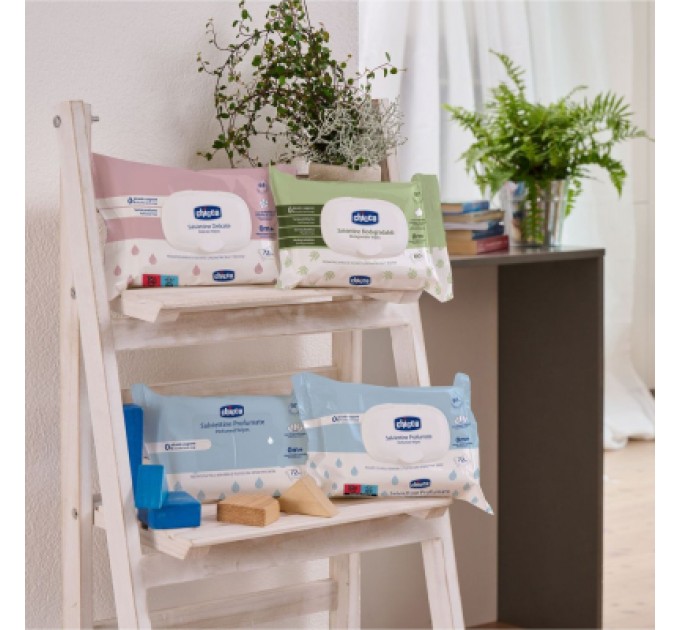 Дитячі вологі серветки Chicco м`які очищаючі, біорозкладні, 60 шт (12050.70)