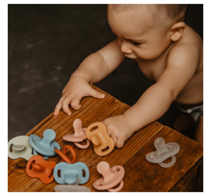 Пустушка Suavinex Colour Essence силіконова фізіологічна, 0-6 міс. коричнева (308094)