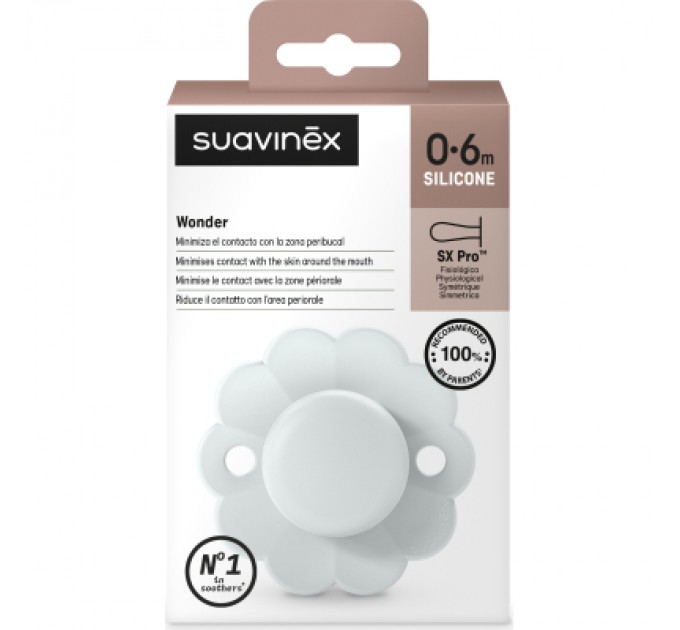 Пустушка Suavinex Wonder фізіологічна, 0-6 міс. світло-блакитн (308375)