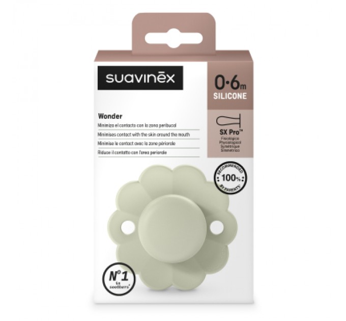 Пустушка Suavinex Wonder фізіологічна, 0-6 міс. світло-зелена (308374)