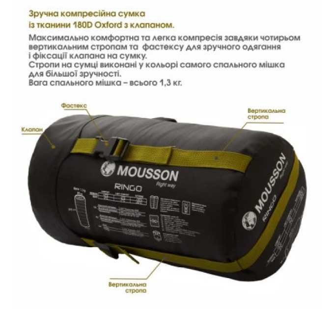 Спальний мішок Mousson RINGO R Olive (10163)