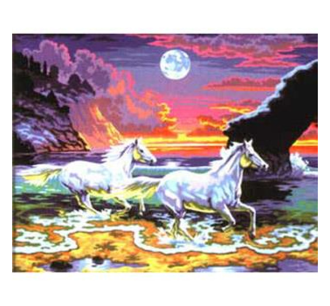 Sequin Art Набір для творчості Sequin Art PAINTING BY NUMBERS SENIOR Horses in the Surf (SA0041)