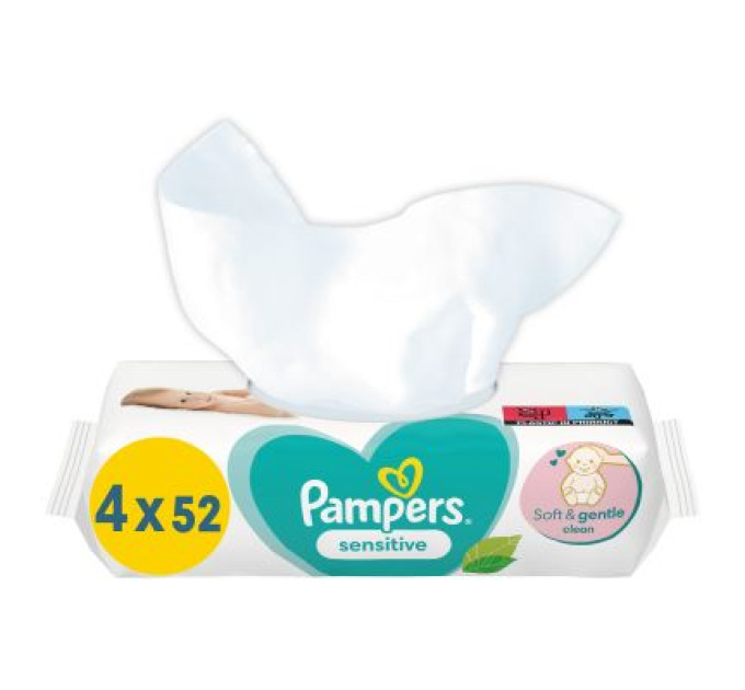 Pampers Дитячі вологі серветки Pampers Sens 4x52 (8001841062624)
