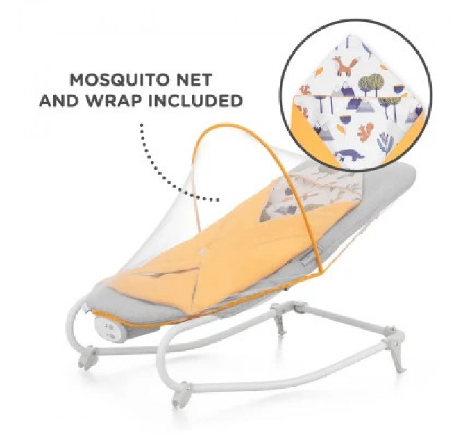 Крісло-гойдалка Kinderkraft шезлонг Felio 2 Forest Yellow (5902533921102)