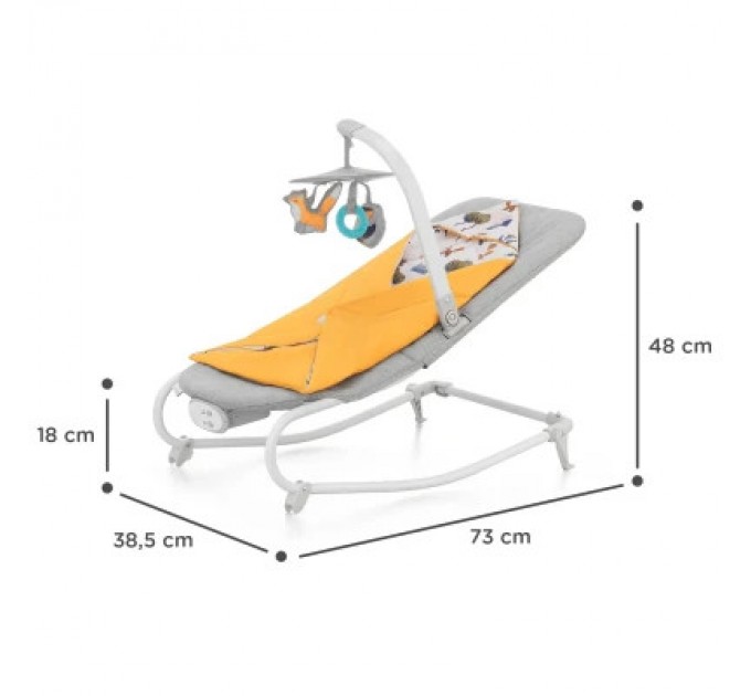 Крісло-гойдалка Kinderkraft шезлонг Felio 2 Forest Yellow (5902533921102)